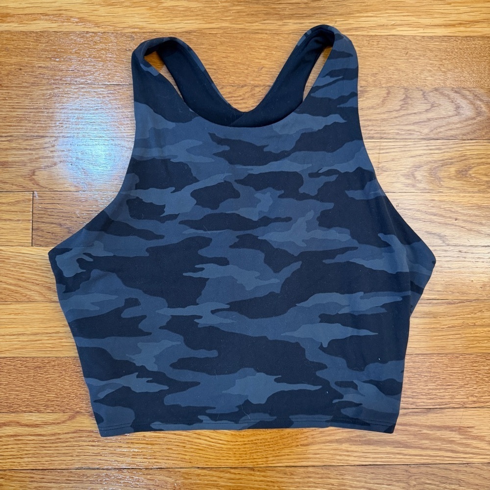 Athleta Conscious Crop Sports Bra Dark Camo - Size XL - Cropped Tank Top